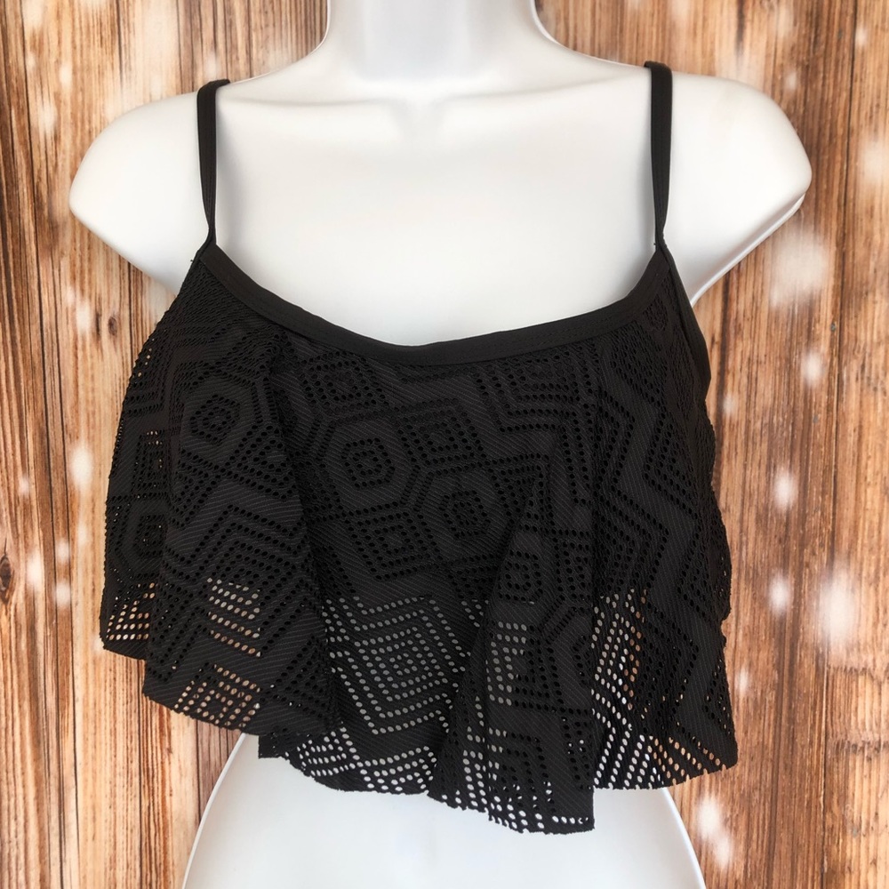 Apt. 9 Black Crochet Design Bikini Top